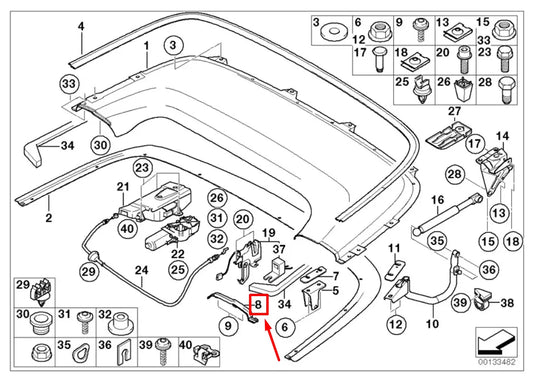 NEW BMW 3 E46 FRONT RIGHT CONVERTIBLE FLAP COVER 8233304 51178233304 ORIGINAL