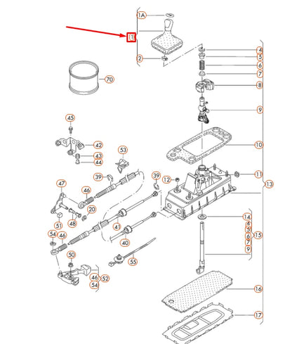 NEW VOLKSWAGEN CC GEAR SHIFT KNOB LEATHER WITH TRIM 3AA711113FIRC ORIGINAL