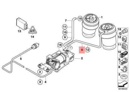 NEW BMW E70 E71 SAC SUV REAR LEFT AIR SPRING PIPE 6781223 37206781223 ORIGINAL