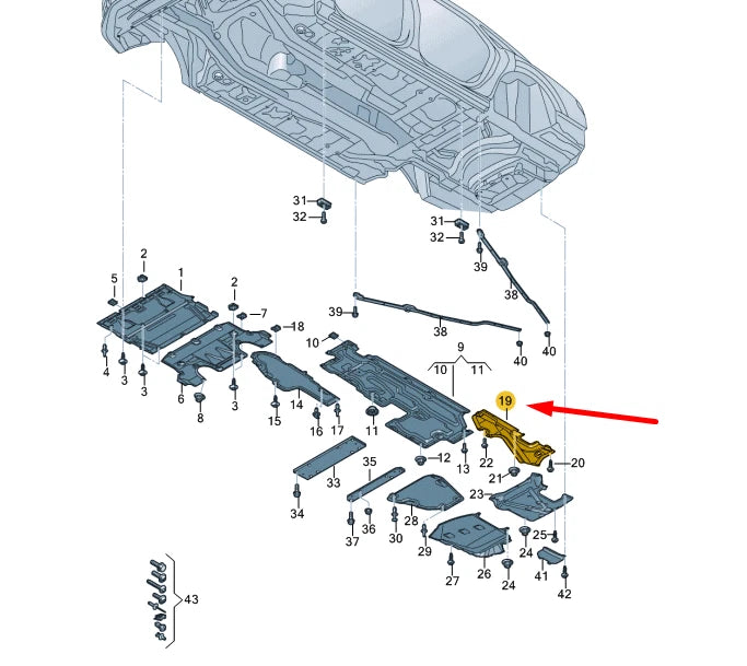 NEW AUDI A8 4N D5 REAR LEFT UNDERBODY COVER TRIM 4N4825215H ORIGINAL