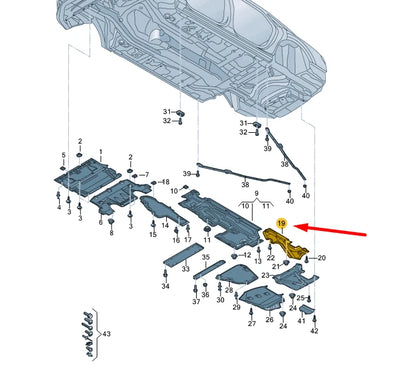 NEW AUDI A8 4N D5 REAR LEFT UNDERBODY COVER TRIM 4N4825215H ORIGINAL