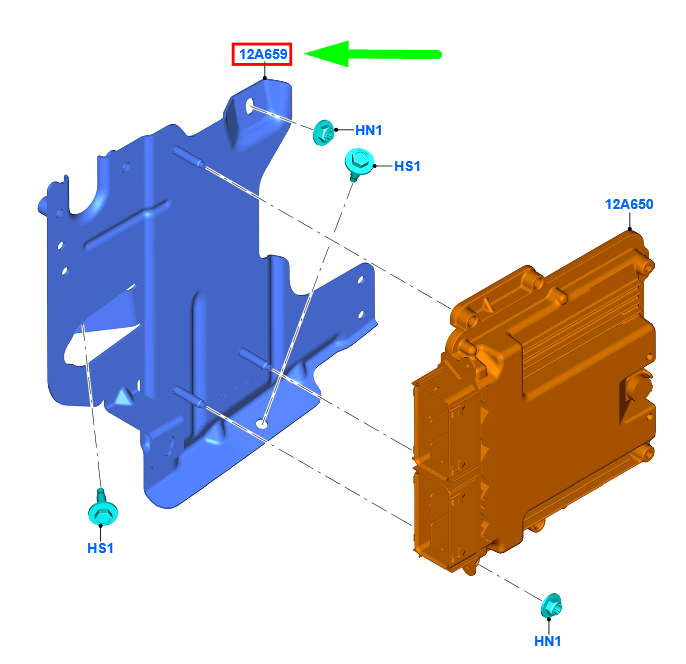 new ford galaxy mk3 cd390 engine control module bracket 1872976 original