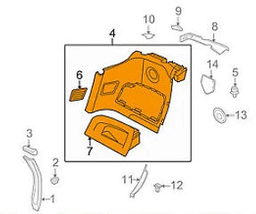 NEW BMW Z4 E85 REAR LEFT TOP LATERAL PANEL TRIM 51437055405 7055405 ORIGINAL