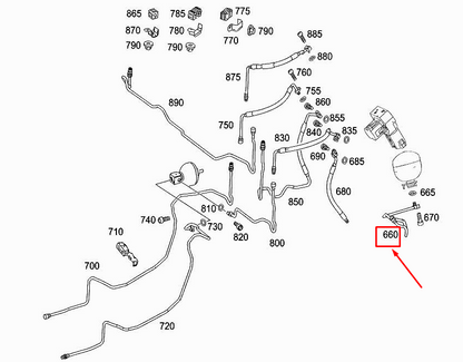 new mercedes-benz s w222 pressure tank high-pressure line a2223203454 original