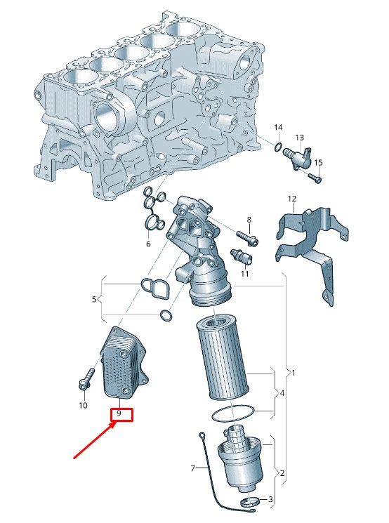 NEW AUDI RS3 ENGINE OIL COOLER 07K117021G ORIGINAL