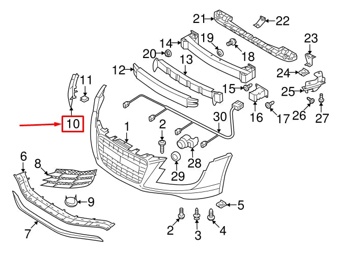 NEW AUDI R8 SPYDER 42 FRONT RIGHT LOWER TOW HOOK COVER 420807241A01C