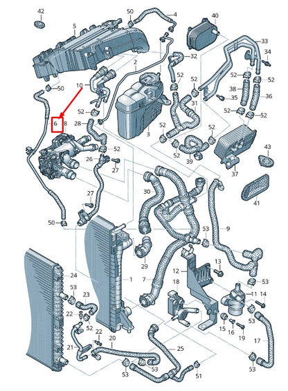 NEW AUDI A6 C8 ENGINE COOLANT PIPE WITH COOLANT HOSE 4K0121081CT