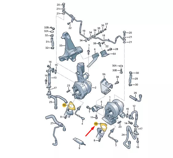 NEW VW TOUAREG 7P MK2 EXHAUST GAS TURBOCHARGER SEAL 057253115D