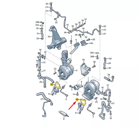 NEW VW TOUAREG 7P MK2 EXHAUST GAS TURBOCHARGER SEAL 057253115D