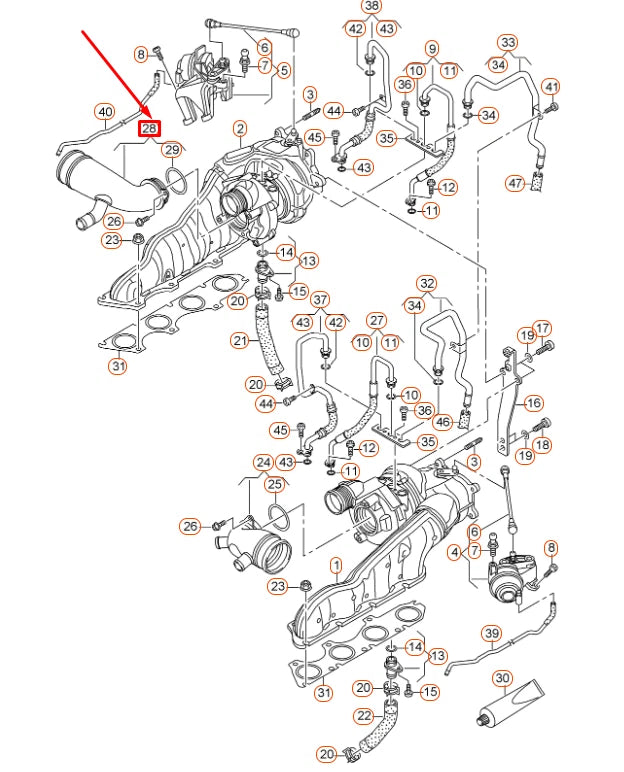 NEW AUDI A8 D4 TURBO RIGHT INTAKE HOSE 079129572P ORIGINAL