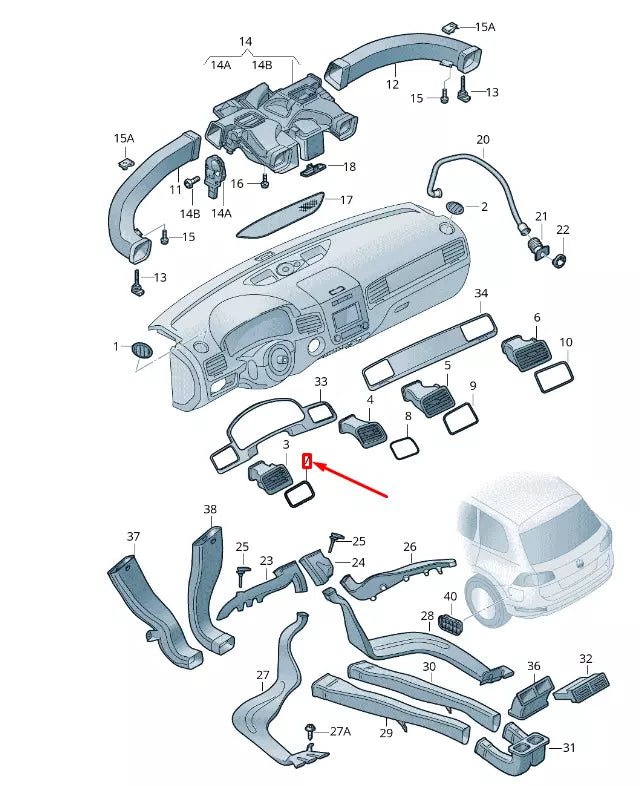 NEW VW TOUAREG 7P MK2 DASHBOARD LEFT AIR VENT TRIM RHD 7P2819573C3Q7