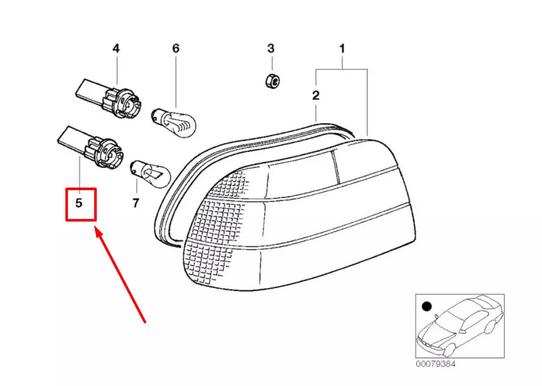 NEW BMW 7 E38 REAR TAIL LAMP BULB SOCKET 63218381244 8381244 ORIGINAL