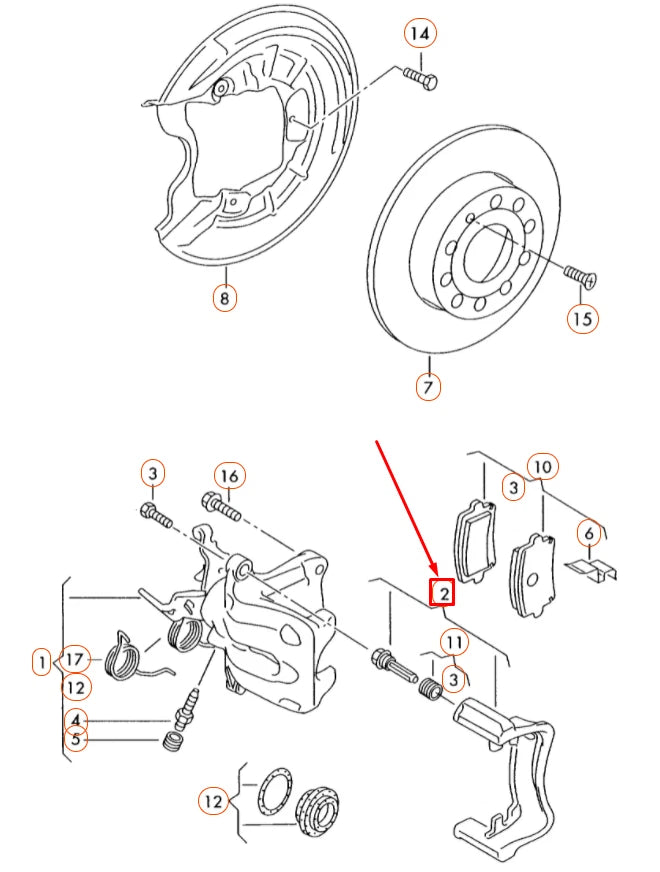 NEW VOLKSWAGEN BEETLE A5 REAR RIGHT BRAKE CALIPER CARRIER 5K0615426A ORIGINAL