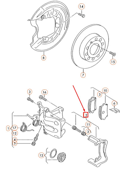 NEW VOLKSWAGEN BEETLE A5 REAR RIGHT BRAKE CALIPER CARRIER 5K0615426A ORIGINAL