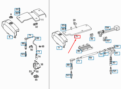 NEW MERCEDES-BENZ C W202 ENGINE IGNITION COIL COVER PLATE A1111501075 ORIGINAL