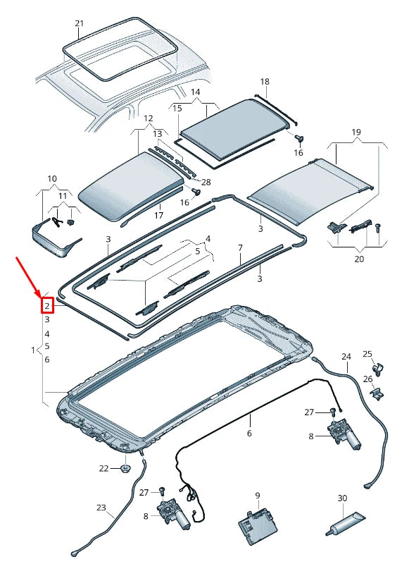 NEW AUDI Q7 4M FRONT SUNROOF SEAL 4M0877223