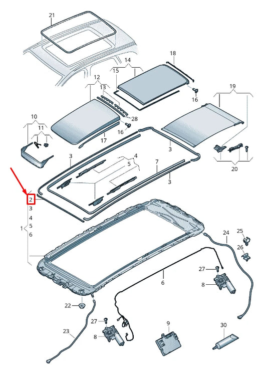 NEW AUDI Q7 4M FRONT SUNROOF SEAL 4M0877223