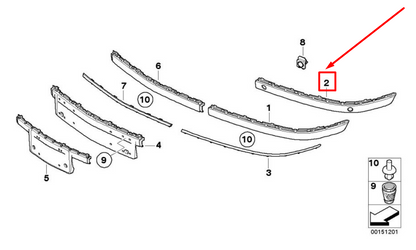 new bmw 7 e65,e66,e67 front right primed bumper guard 51117142246 7142246