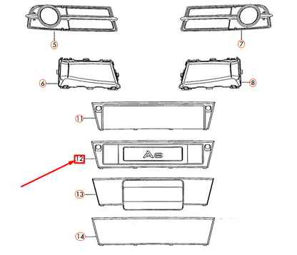new audi a6 c6 front license plate trim 4f0807285a3fz original