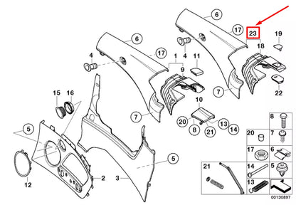 NEW BMW 3 CABRIO E46 REAR RIGHT UPPER QUARTER TRIM 51437143138 7143138 ORIGINAL