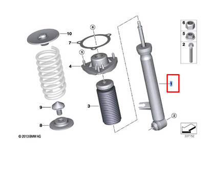 new bmw x5 f15 rear right shock absorber 6867866 33526867866 original