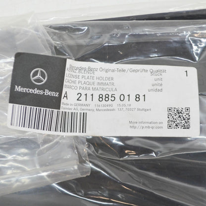 NEW MB E W211 FRONT BUMPER LICENSE PLATE FILLER A2118850181 ORIGINAL