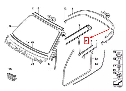 NEW BMW 1 E88 FRONT LEFT EXTERIOR DOOR CHANNEL COVER 7164937 51337164937