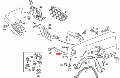 NEW MB E W124 FRONT LEFT HEADLIGHT UNIT SUPPORT BRACKET A1248890763 ORIGINAL