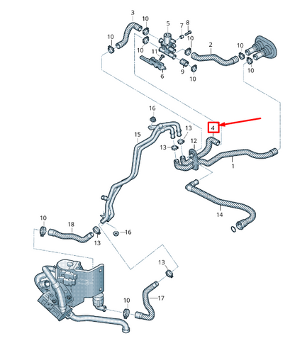 new audi q5 8r auxiliary heater coolant hose 8r0265385e original