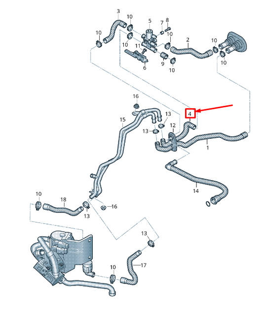 new audi q5 8r auxiliary heater coolant hose 8r0265385e original