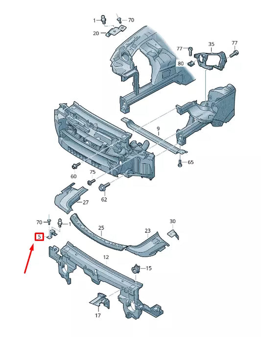 NEW VW TOUAREG 7P MK2 BODYWORK FRONT CENTER COVER RETAINER 7P6805364