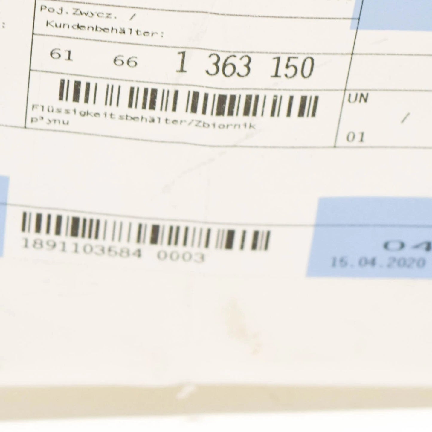 NEW BMW 6 E24 WINDSHIELD CLEANING FLUID CONTAINER 61661363150 ORIGINAL