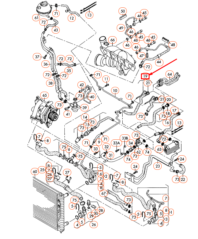 NEW AUDI A3 8P HVAC HEATER HOSE 1K0122157HE ORIGINAL