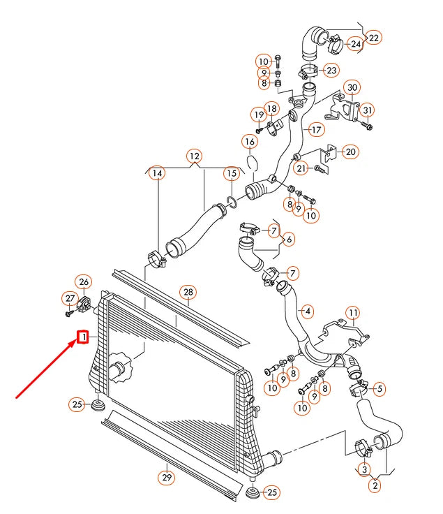NEW VOLKSWAGEN CC CHARGE AIR COOLER 3C0145805AM ORIGINAL