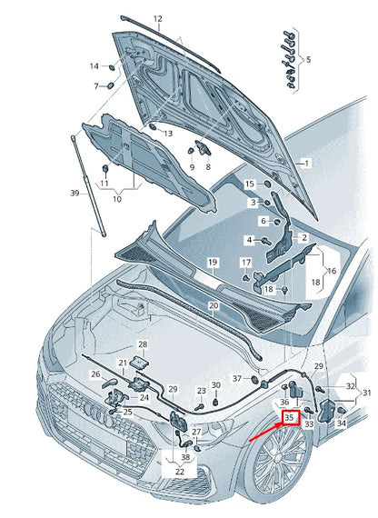 NEW AUDI Q3 F3 RIGHT BONNET RELEASE HANDLE RHD 83C823533A4PK