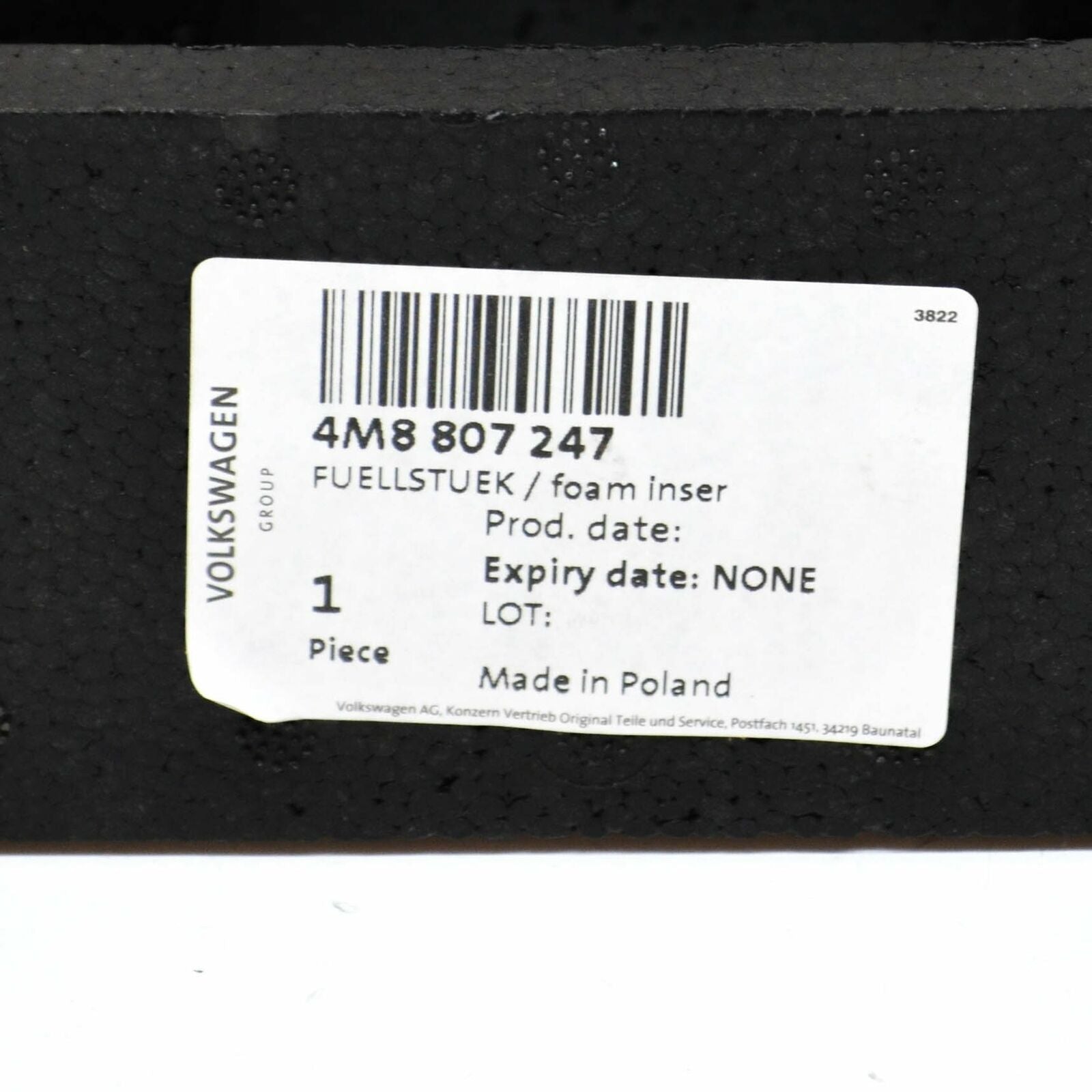 NEW AUDI Q8 REAR LUGGAGE TRUNK CENTER FOAM FILLER PIECE 4M8807247 ORIGINAL