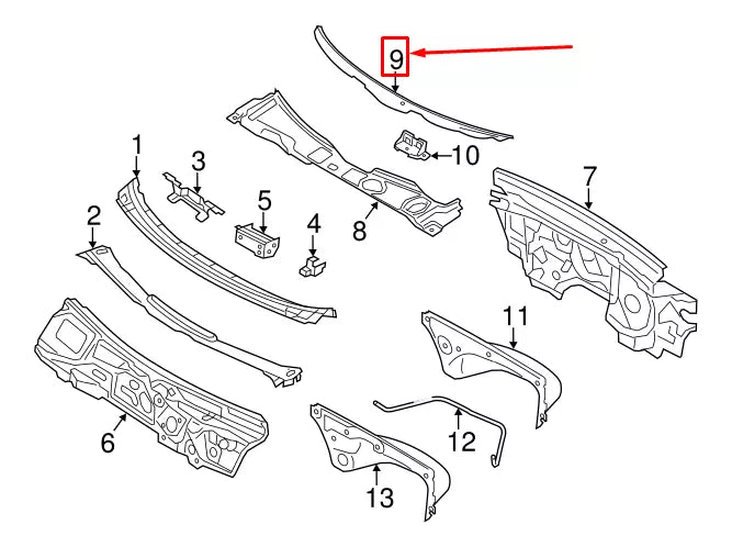 NEW AUDI A6 AVANT C7 FRONT UPPER RAIN TRAY 4G1819403B9B9