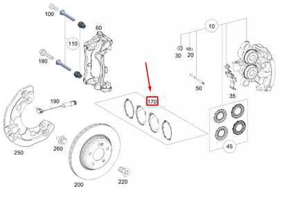 NEW MERCEDES-BENZ GLE W167 FRONT WHEEL BRAKE PAD SET A0004206803 ORIGINAL