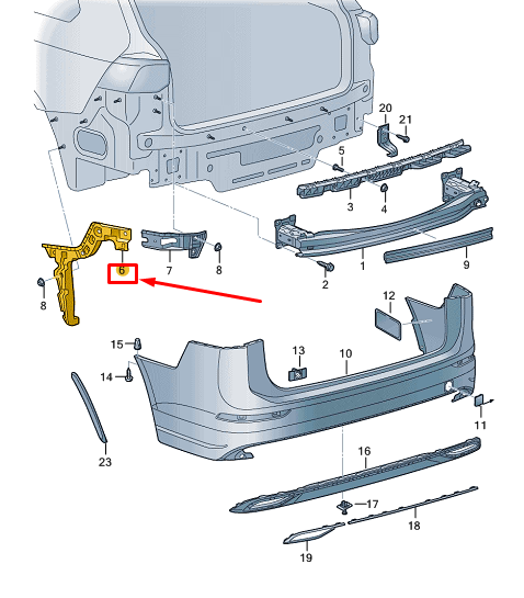 new vw golf cd mk8 rear right bumper guide profile 5h9807394f original