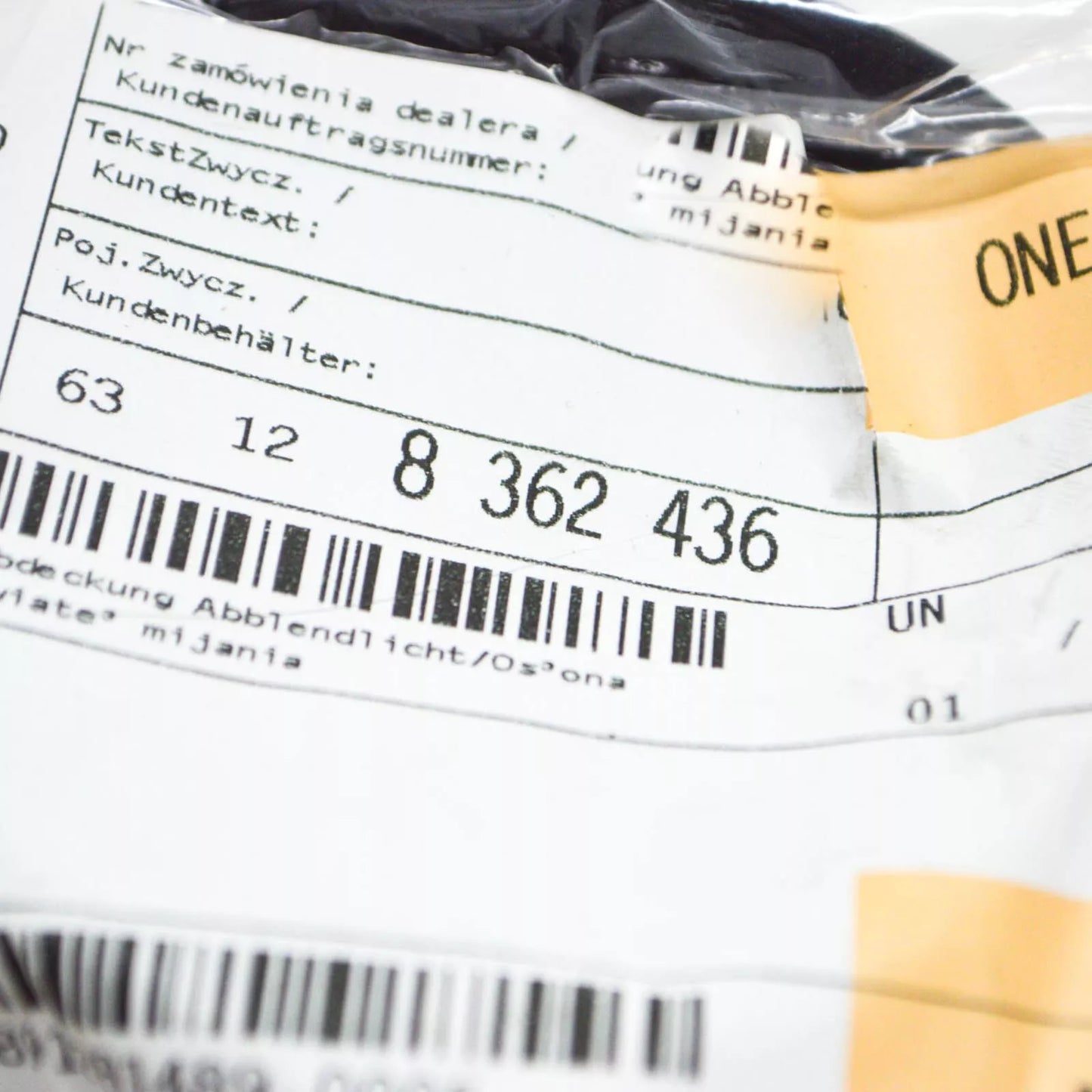 NEW BMW 5 E39 HEADLAMP COVER FOR LOW BEAM BULB 63128362436 8362436 ORIGINAL