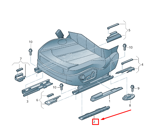 NEW AUDI A8 4H FRONT LEFT OUTER LOWER GUIDE RAIL COVER RHD 4H28810984PK ORIGINAL