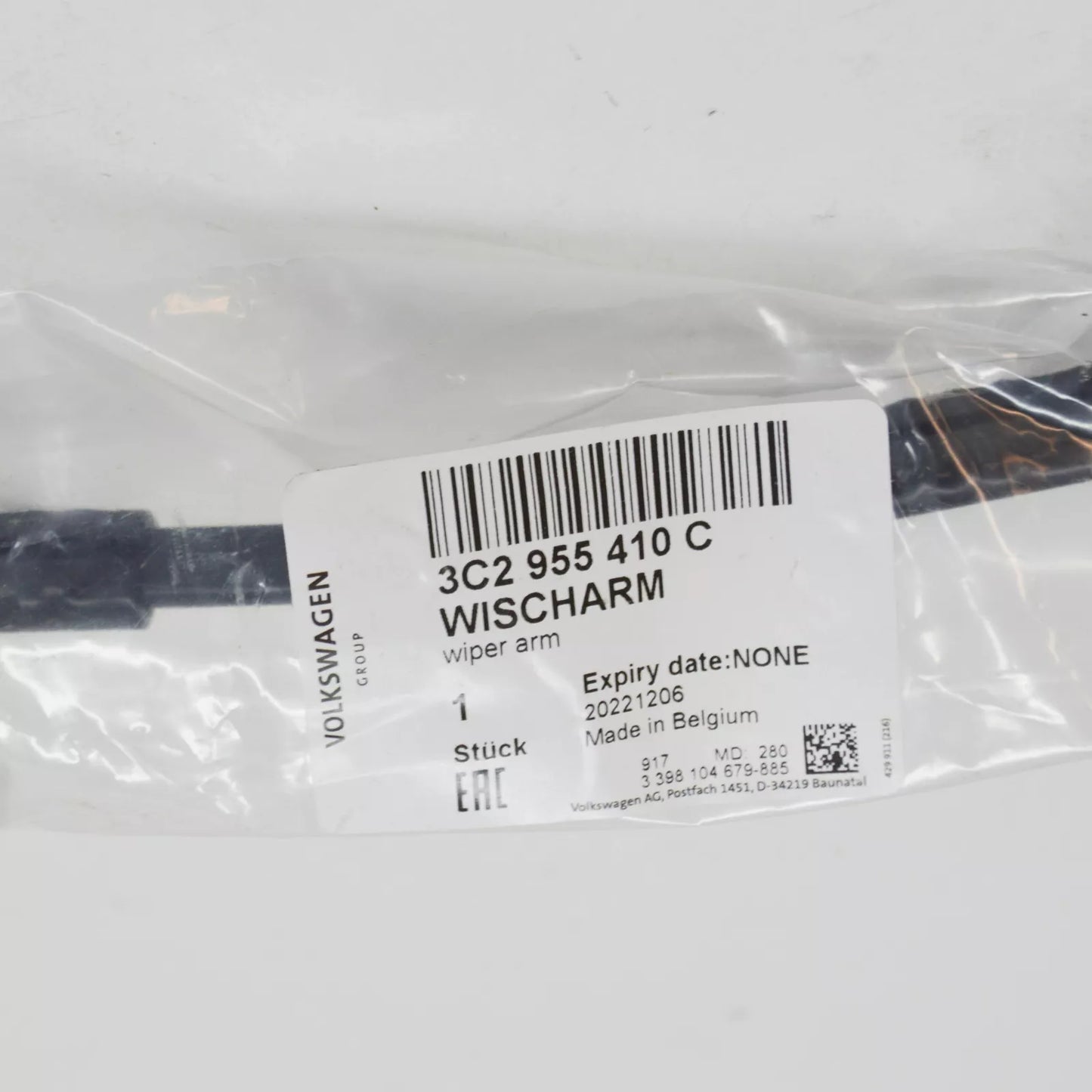 NEW VW PASSAT B6 3C2 FRONT WIPER BLADE ARM RHD 3C2955410C ORIGINAL