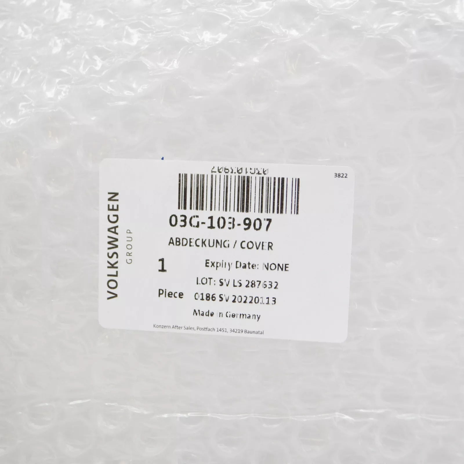 NEW AUDI A3 8P ENGINE INTAKE MANIFOLD COVER 03G103907 ORIGINAL