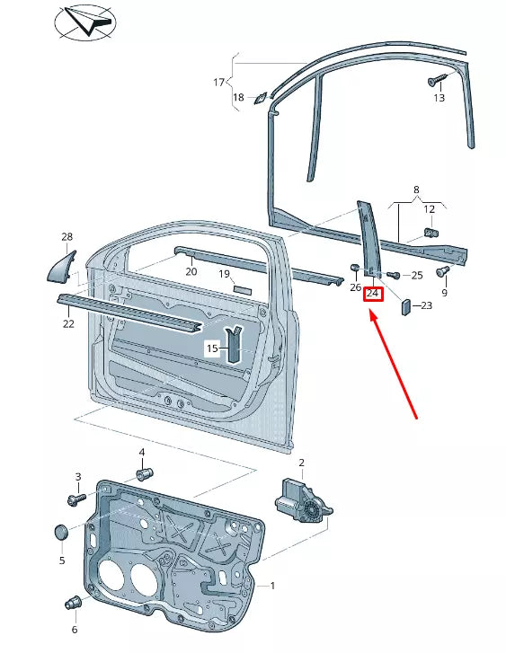 NEW VW PHAETON 3D LEFT PILLAR B TRIM 3D4837889M041 ORIGINAL