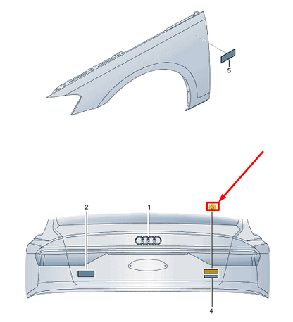 new audi q4 e-tron rear bootlid badge 89a853744et94 original