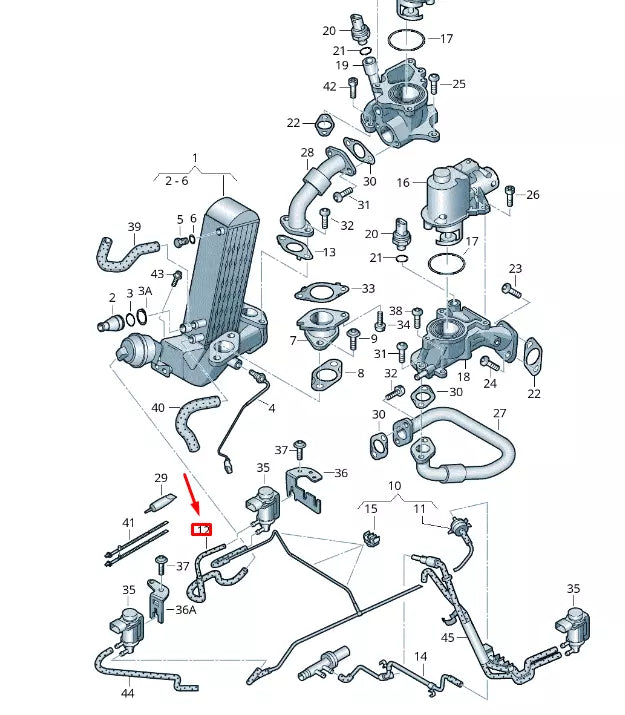 NEW VW TOUAREG 7P MK2 VACUUM PIPE 057131492J
