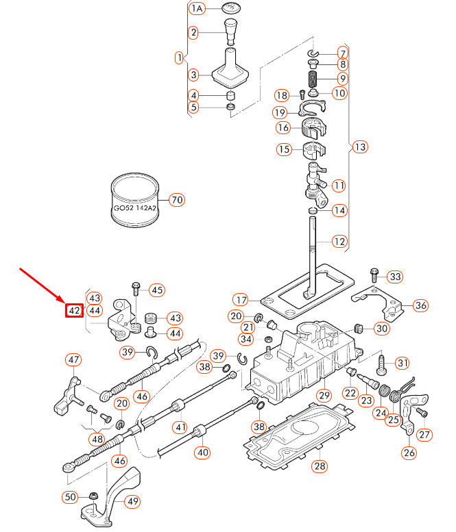 NEW AUDI A3 8L GEAR SELECTOR BRACKET ABUTMENT 1J0711781C ORIGINAL