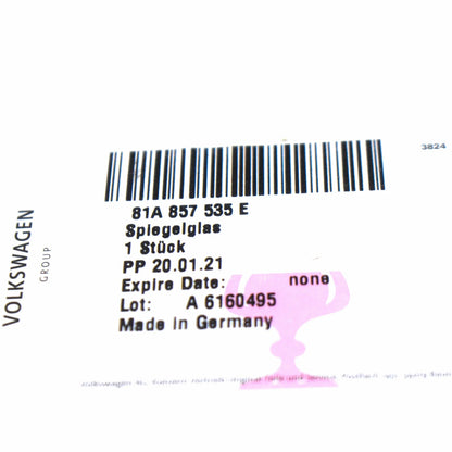 NEW AUDI Q3 F3 FRONT LEFT DOOR MIRROR GLASS WIDE-ANGLE 81A857535E