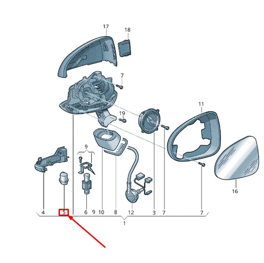 NEW VW TOUAREG 7P MK2 FRONT LEFT WING MIRROR ENTRY LIGHTING 7P6945291