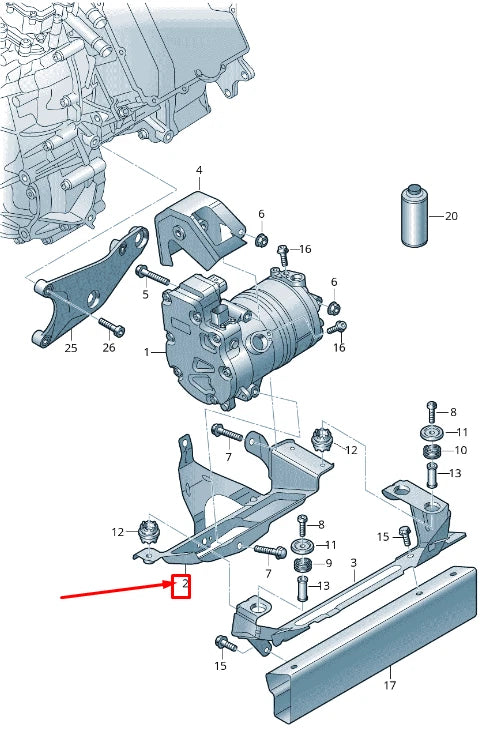 NEW AUDI E-TRON GEN A/C COMPRESSOR BRACKET 4KE820196J